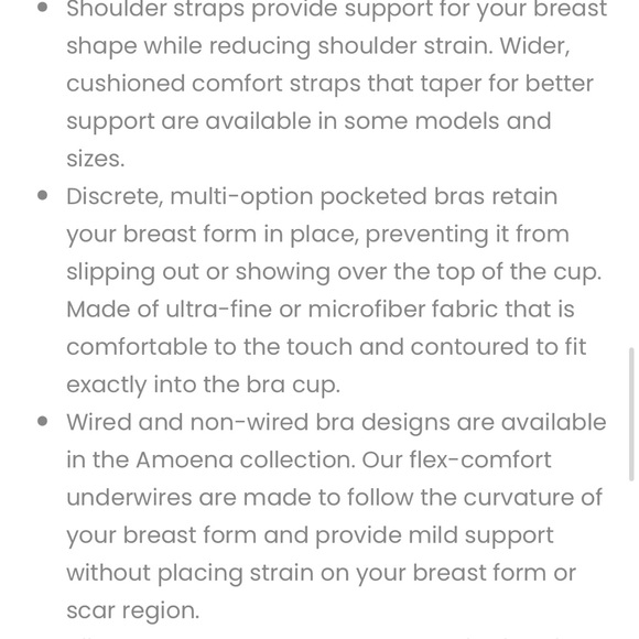 Amoena Mona Non-Wired Mastectomy Bras in Cognac Tan, Black & White New in Box - Picture 12 of 16